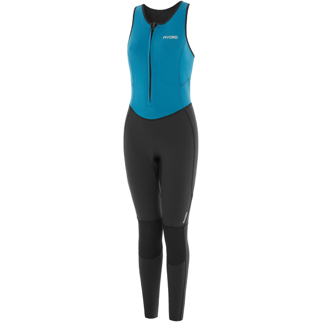 2026 Nyord Dame Solu Yulex 2/ 2mm Front Zip Long Jane Våddragt SOLWLJ22001-BLKCBL - Black / Celestial Blue